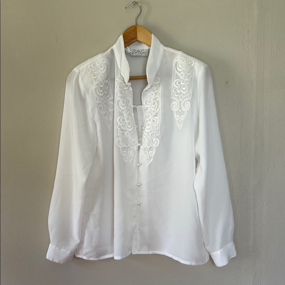Kathy Che Tops - Kathy Che White Embroidered Women's Top 12